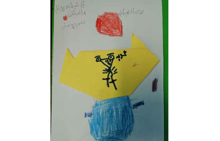 اوریگامی سر گربه همراه با نقاشی 8