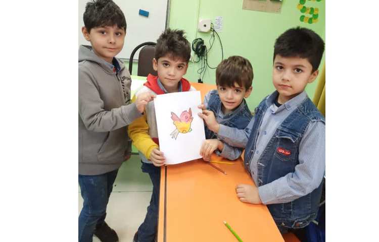 ایجاد انگیزه نشانه ج، رنگ آمیزی گنجشک به صورت گروهی 3