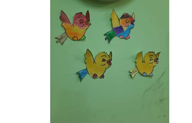 ایجاد انگیزه نشانه ج، رنگ آمیزی گنجشک به صورت گروهی 4