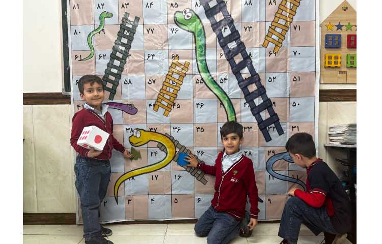 بازی مار و پله (تلفیق ریاضی و فارسی) پرسش کلاسی 1