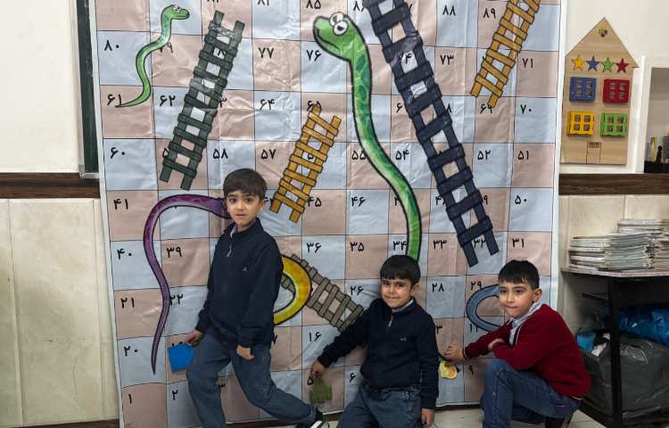 بازی مار و پله (تلفیق ریاضی و فارسی) پرسش کلاسی 3