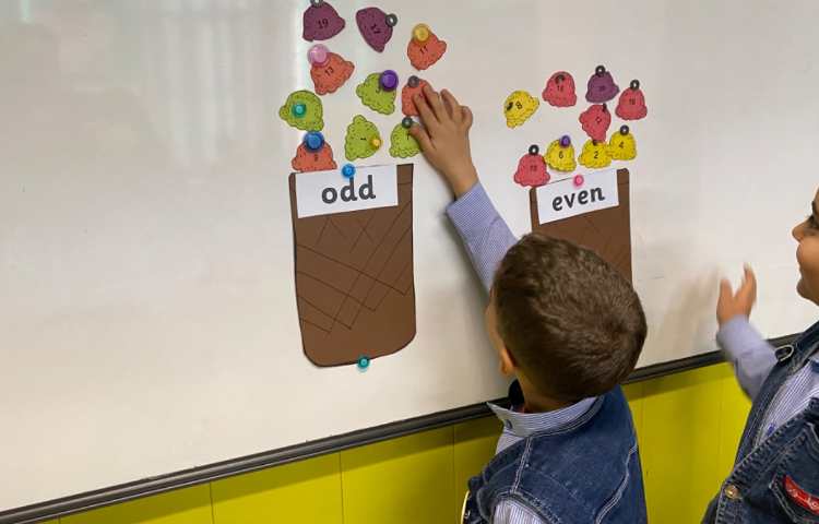 بازی مربوط به مرتب کردن اعداد even و odd درس mathematics 1