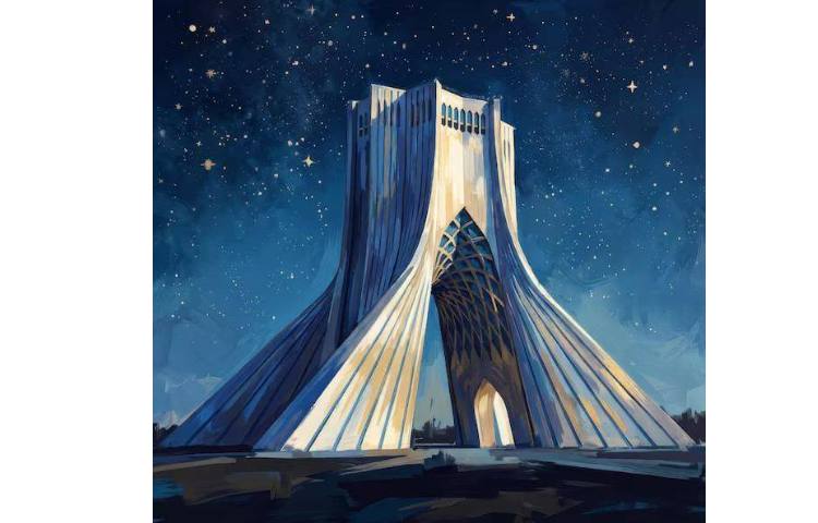 بخشی از ارائه‌ی زبان‌آموزان درمورد Azadi Tower 1