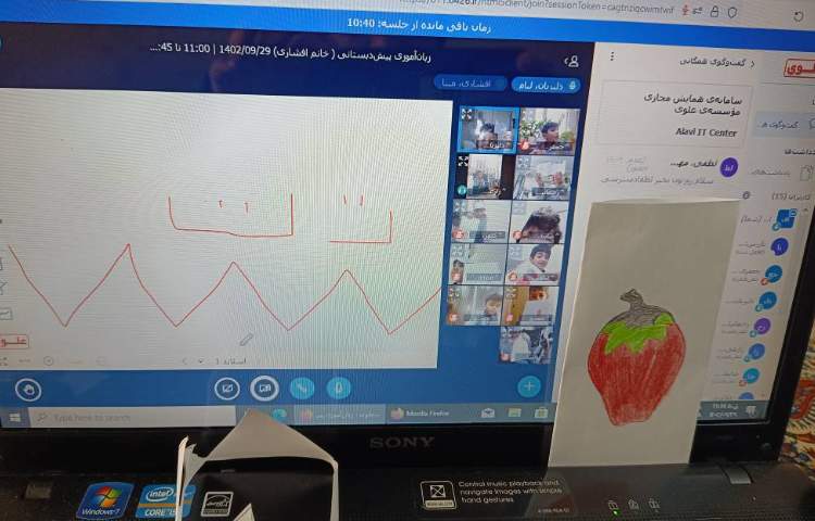 برای یادگیری حروف (ت) کاردستی تاج و نقاشی توت فرنگی کشیده شد. 2