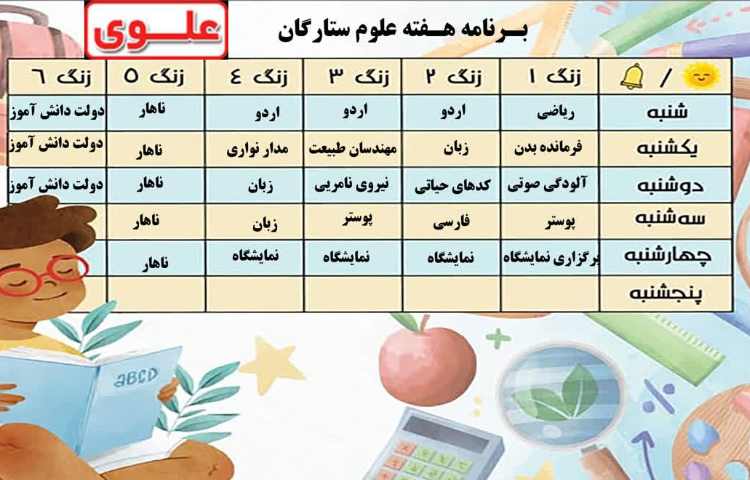 برنامه هفته علوم کلاس ستارگان 1