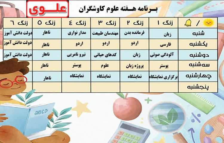 برنامه هفته علوم کلاس کاوشگران 1