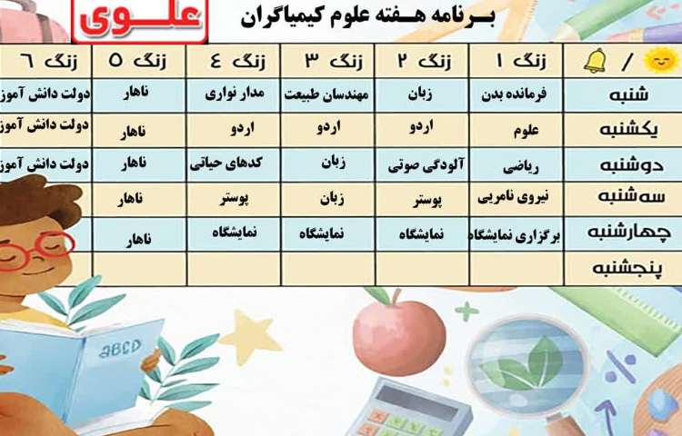 برنامه هفته علوم کلاس کیمیاگران 1