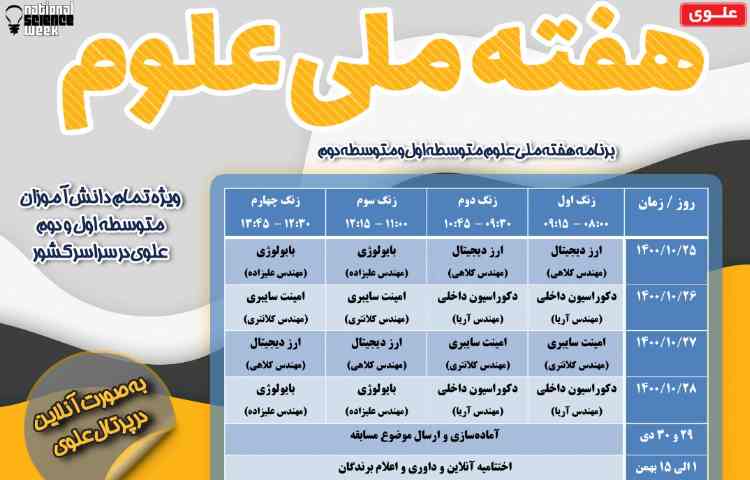 برنامه هفته ملی علوم 1