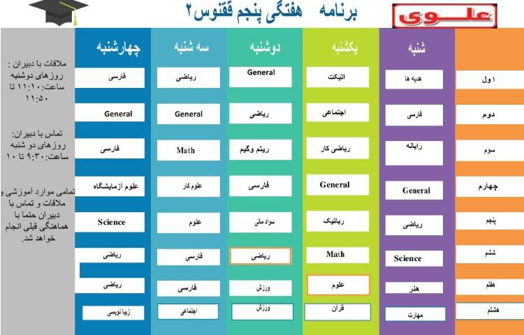 برنامه هفتگی