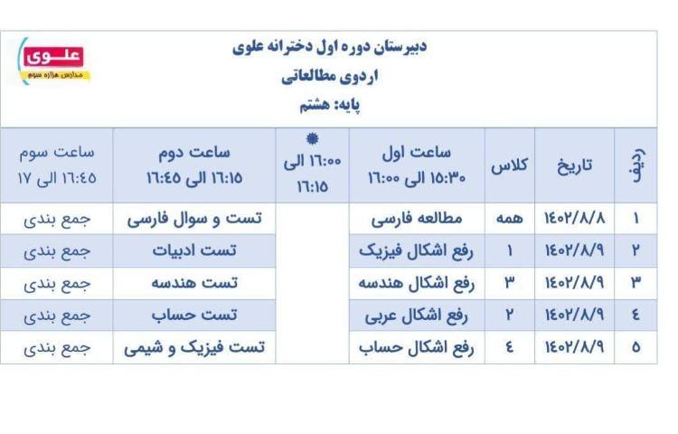 برگزاری اردو مطالعاتی در مدرسه 7