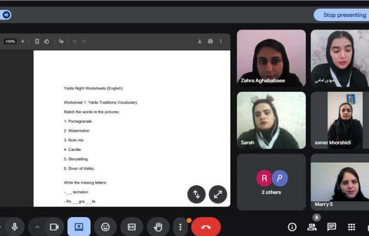 برگزاری جلسه هفتگی دپارتمان زبان و اتاق فکر آنلاین 4