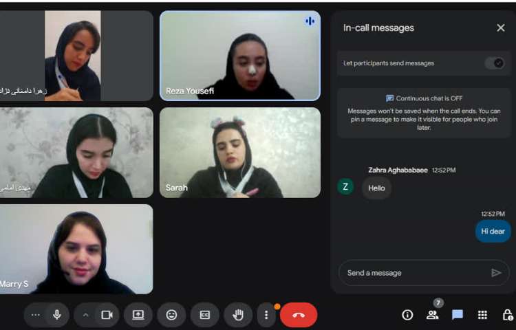 برگزاری جلسه هفتگی دپارتمان زبان و اتاق فکر آنلاین 6