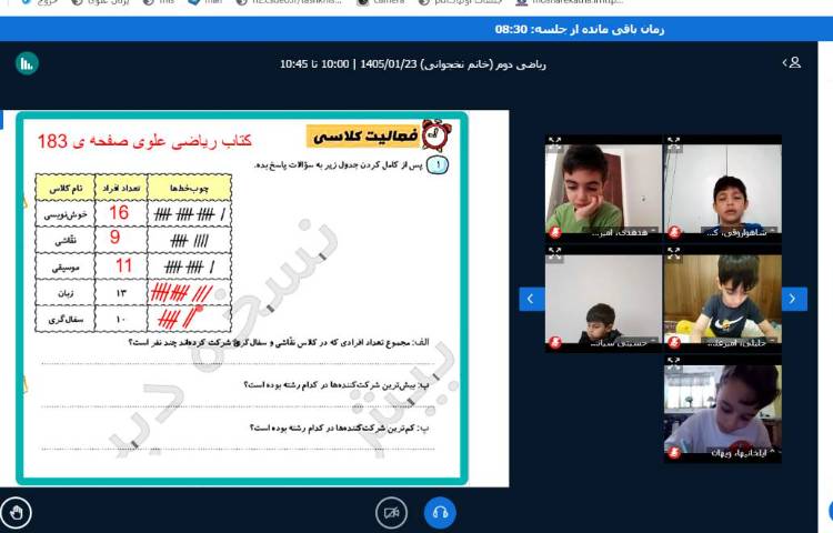 برگزاری کلاس آنلاین 14
