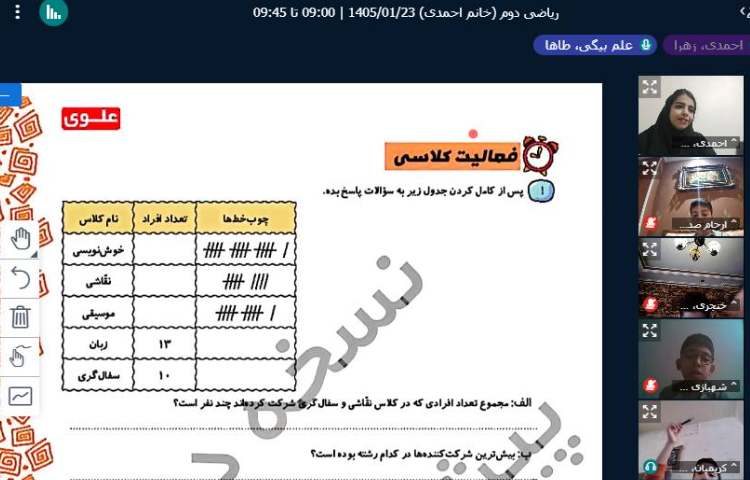 برگزاری کلاس آنلاین 29