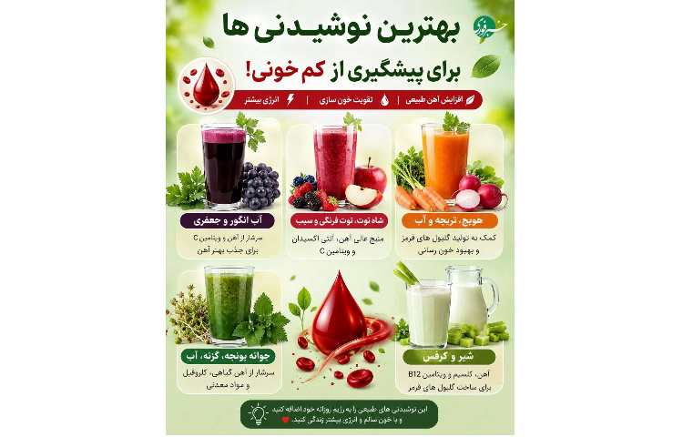 بهترین نوشیدنی‌ها برای پیشگیری از کم خونی