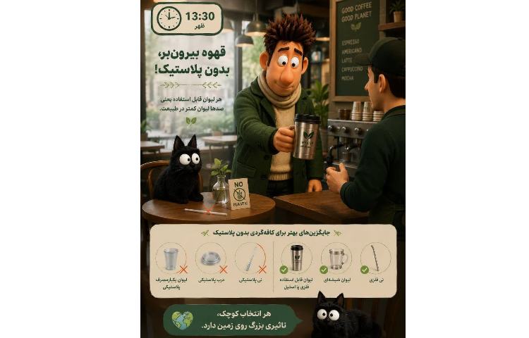 بهداشت قهوه بیرون‌بر، بدون پلاستیک 1