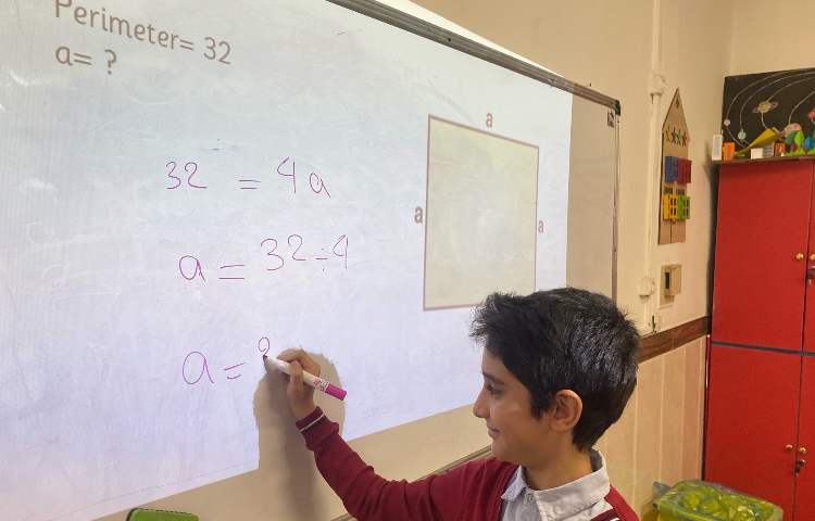 به دست آوردن محیط مربع-زنگ Math 6