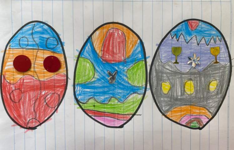 :تخم مرغ رنگی و زیبا نویسی 9