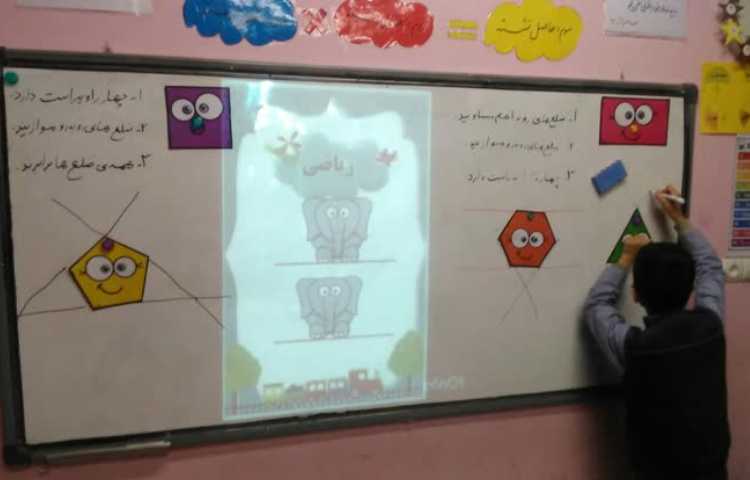 تدریس خطوط موازی و پیداکردن خطوط موازی و غیر موازی در اشکال هندسی 1