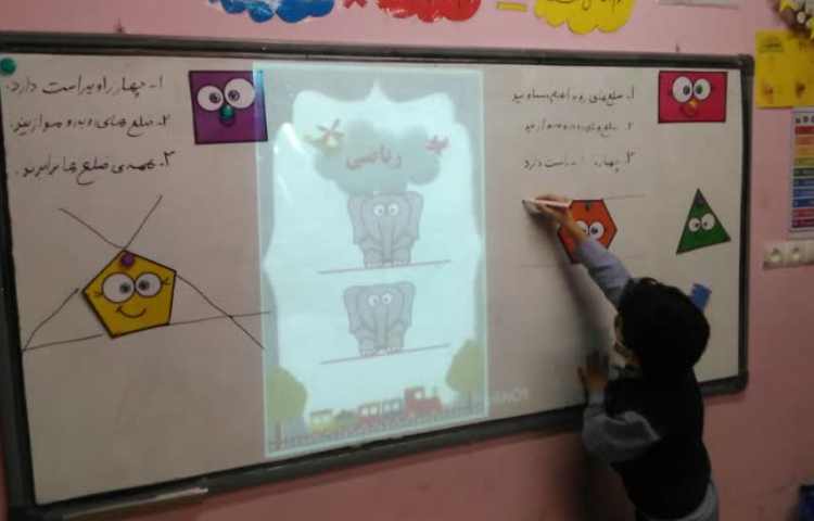 تدریس خطوط موازی و پیداکردن خطوط موازی و غیر موازی در اشکال هندسی 2