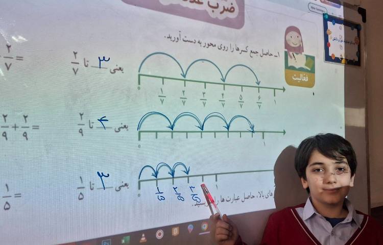 تدریس ریاضی(ضرب عدد در کسر) 1