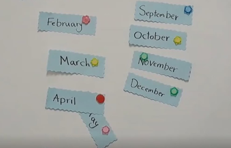 تدریس ماه ها و تمرین ترتیب آنها 1