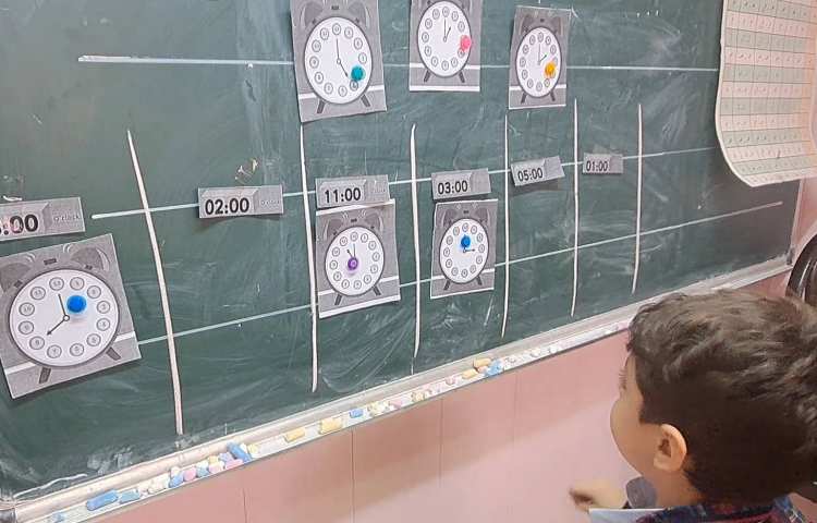 تدریس math, recognizing clocks 1