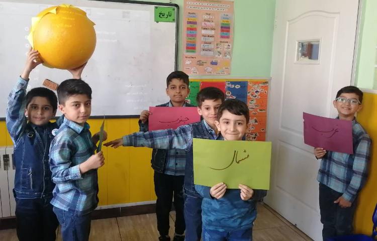 :تعیین جهت جغرافیایی با استفاده از قطب نما و طلوع خورشید در کلاس زمین 4