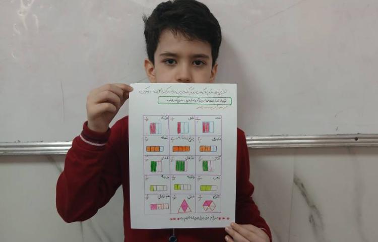 تلفیق ریاضی و فارسی _ نوشت کسر تعداد حروف و تعداد نقاط کلمات