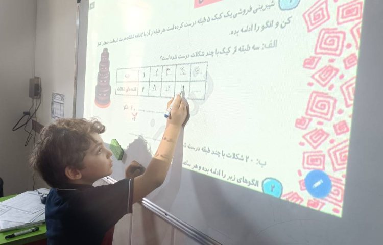 تمرینات کتاب‌کار با مشارکت دانش‌آموزان انجام شد. 2