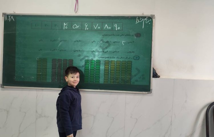 تمرینات کتاب کار ریاضی توسط دانش‌آموزان در کلاس تمرین و حل شد. 4