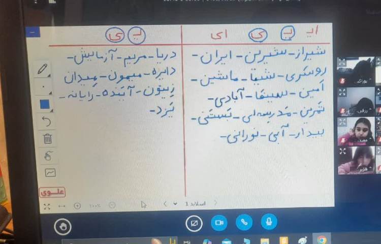 تمرین جدول تشخیصی کلمه ها 2