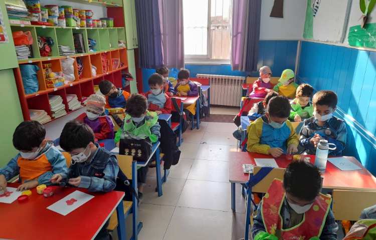 ::تمرین دست ورزی با رنگ انگشتی به انگلیسی، کلاس شاپرک 4