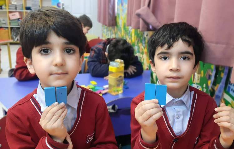 تمرین مفاهیمِ the same and different با دومینو 1