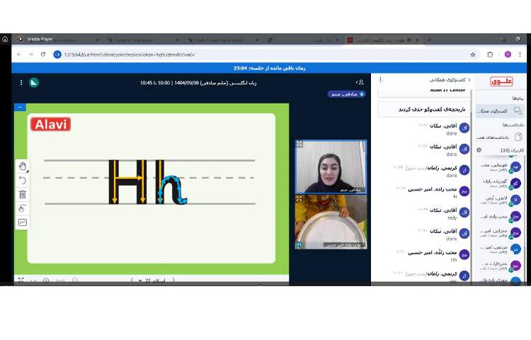 تمرین نحوه‌ی نوشتن حرف Hh 1