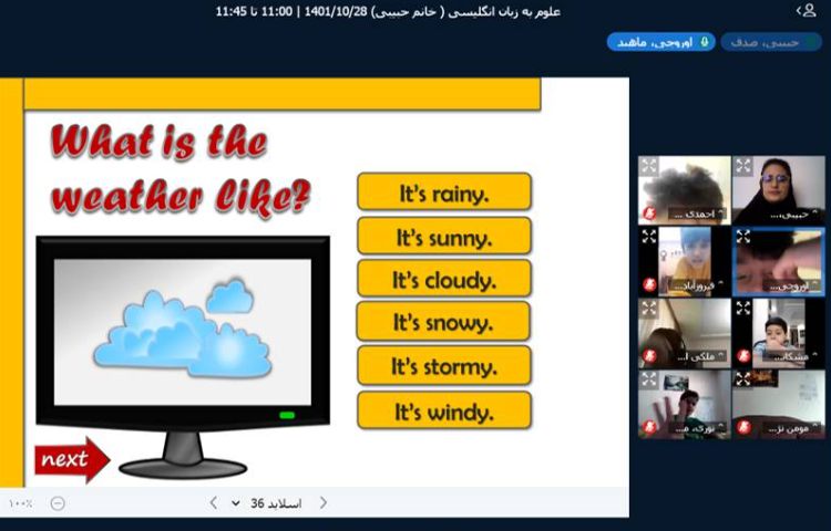 :تمرین کلمات آب و هوا 2