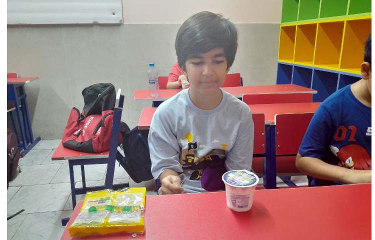 توزیع میان وعده بستنی برای تمامی کلاس ها 30