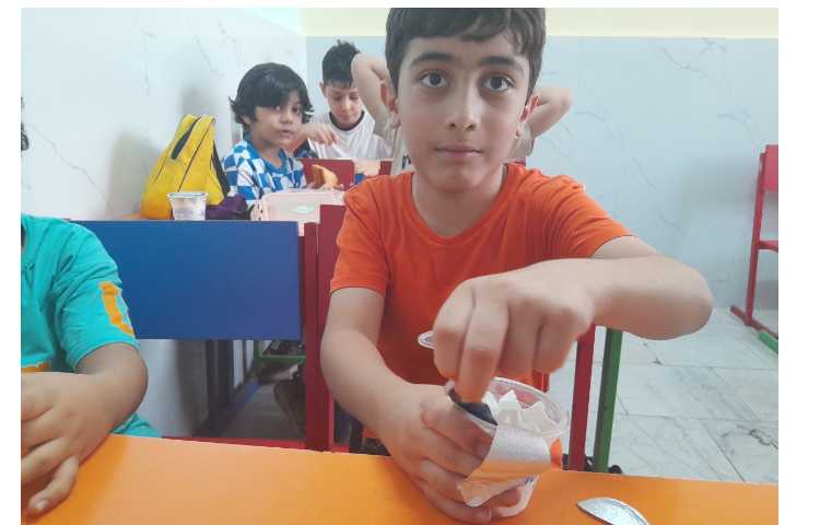 توزیع میان وعده بستنی برای تمامی کلاس ها 4