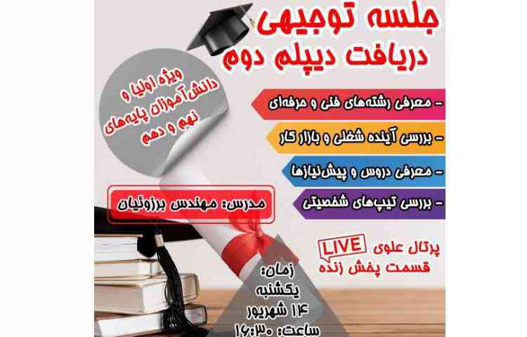 جلسه توجیحی دریافت دیپلم دوم