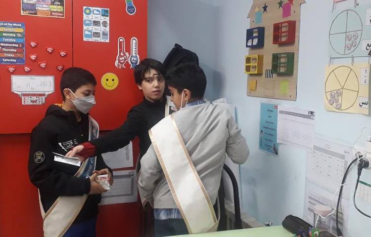 جمع آوری امتیازهای طرح چهارخانه هفته اول بهمن ماه دبستان علوی 6