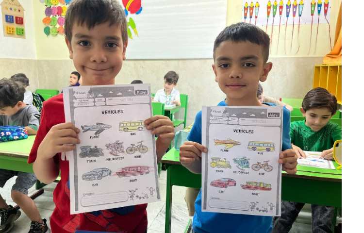 حل کاربرگ tracing و رنگ آمیزی مرتبط با مبحث وسایل نقلیه 1