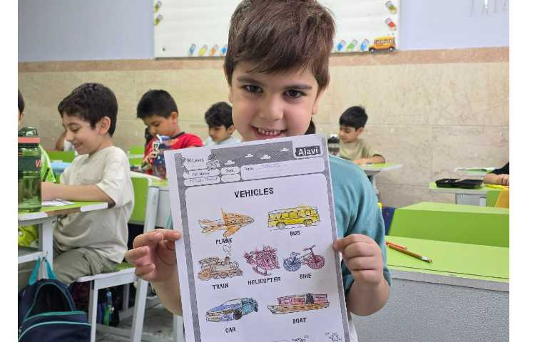 حل کاربرگ tracing و رنگ آمیزی مرتبط با مبحث وسایل نقلیه 1