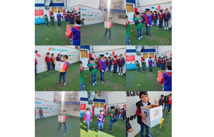 خواندن کلمات روی توپ و پرتاب آن در باکس متحرک