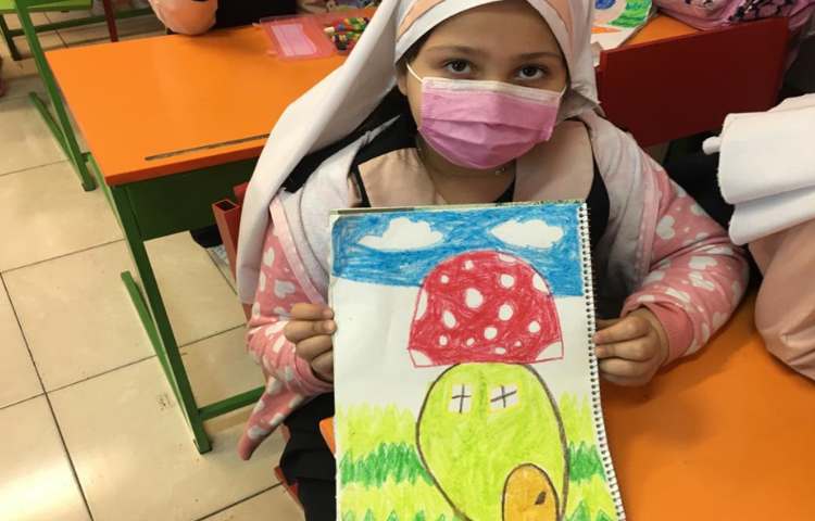 خونه قارچی،آموزش تنالیته رنگ سبز و شناخت سایه روشن 16