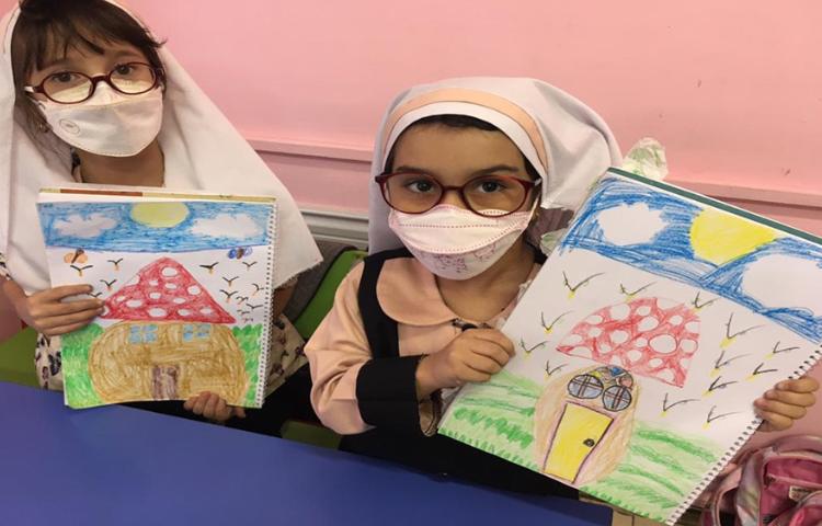 خونه قارچی،آموزش تنالیته رنگ سبز و شناخت سایه روشن 22