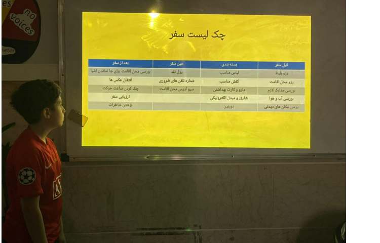 درس اتیکت چک لیست سفر 1