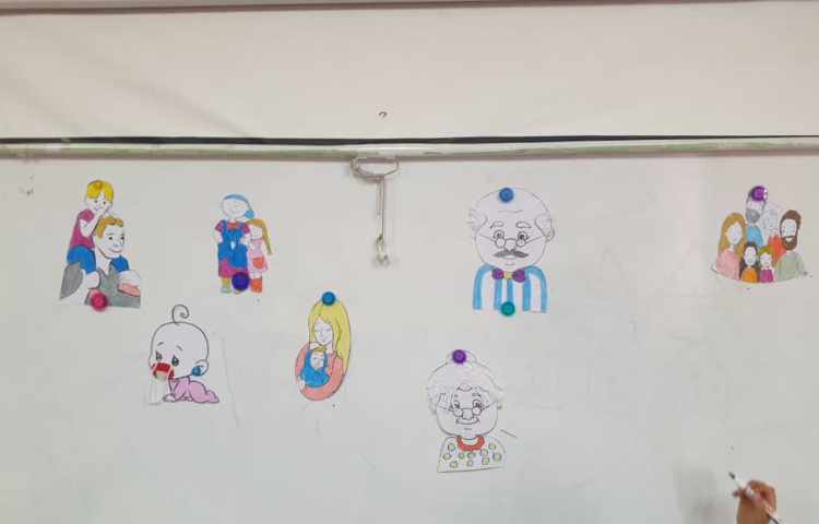 درس family members با استفاده از اشکال دست ساز 3