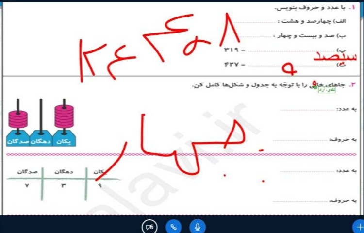 :درس ریاضی، ارزشیابی گروهی 1