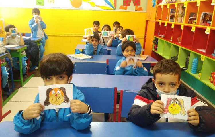 : درس ریاضی، تمرین تقارن، کلاس پرتقال 1