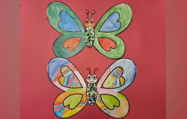 : درس زنگ تفریح (بازی ساختنی)، انجام کاردستی پروانه‌ای